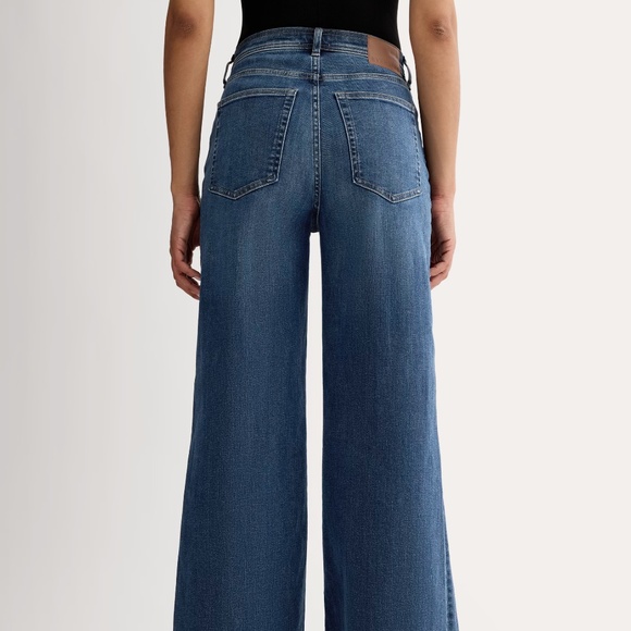 EVERLANE Wide Leg Jeans The HIGH-KEY Med indigo Jeans New 33 /16 - Picture 7 of 12
